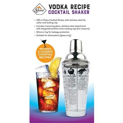Image of Glass Recipe Cocktail Shaker Gin Vodka OR Mixed (Vodka)