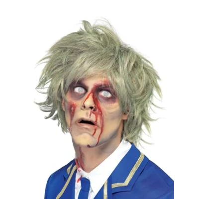 Image of Smiffys Zombie Wig, Grey , Halloween Fancy Dress Accessory, Accessories Up Wigs