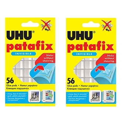 Image of Uhu Patafix 48815 Double Sided Adhesive Pads Transparent [2 x Pack of 56]