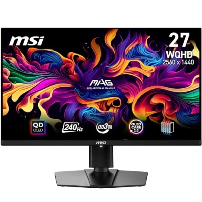 Image of MSI MAG 271QPX QD OLED E2 26.5 Inch WQHD Gaming Monitor 2560 x 1440 Quantum Dot Panel, 240Hz / 0.03ms, 99% DCI P3 DisplayHDR True Black 400 DP 1.4a, HDMI, USB Type C