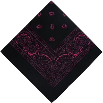 Image of Mens Ladies Classic Paisley Bandana Head Scarf/Bikers Urban Wear (Black/Pink)