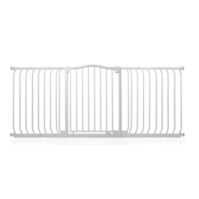 Image of Safetots Curved Top Safety Gate, 170cm 179cm, Matt White, Pressure Fit Stair Baby Gate for Doors Hallways and Spaces, Barrier, Easy Installation
