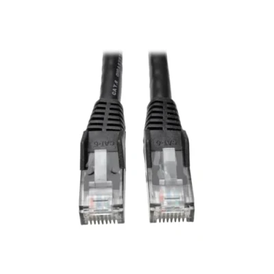 Image of Eaton Cat6 Gigabit Snagless Molded UTP Patch Ethernet Cable, RJ45 Male to Black, 7 Feet / 2.1 Meters (N201 007 BK)