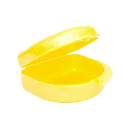 Image of Glitter Gum Shield Case Mouthguard Box for Ortho Retainers, Sports Dental Appliances, Dentures, Gumshield &amp; More (Glitter Yellow)