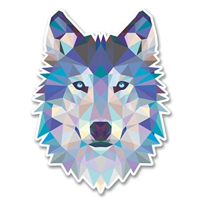Image of 2 x 10cm Abstract Husky Wolf Vinyl Sticker Laptop Tablet Car Dog Animal #6214 (7.5cm Wide Tall)