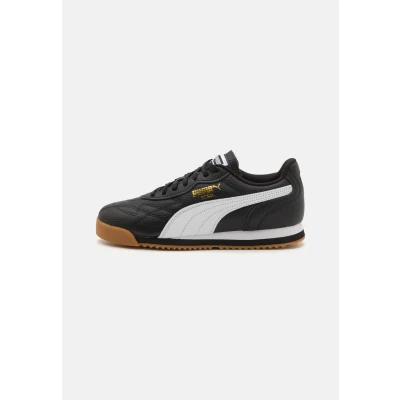 Image of Puma ROMA Anniversario Unisex Trainers, Size: 5, Black/white/team gold shoes