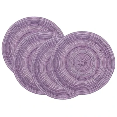 Image of SCF2017 38CM Round Woven Cotton Yarn Placemats Heat Resistant Table Mats Set of 4,Purple