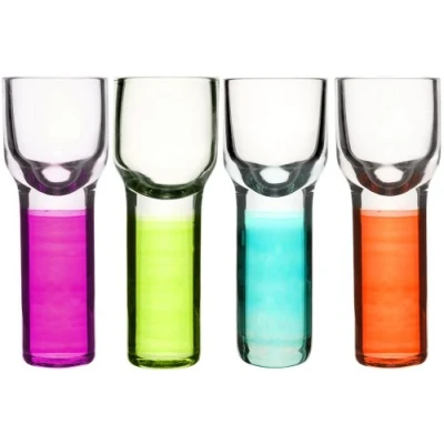 Image of Sagaform Snaps Glass Shot Schnapps Glasses Pack Of 4 Shots Multi Colours 5012012