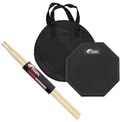 Image of TIGER TDA4 5B Drum Practice Pad with Hickory Sticks