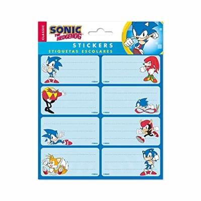 Image of Grupo Erik Sonic The Hedgehog Stickers Sticky Labels Food Self Adhesive Gift Tag School