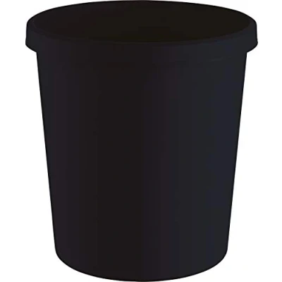 Image of Helit H6405895 Waste Paper Bin the Green German, 18 Litres, Made of Recycled Plastic, Blue Angel Certified, Anthracite Black, Pack 1