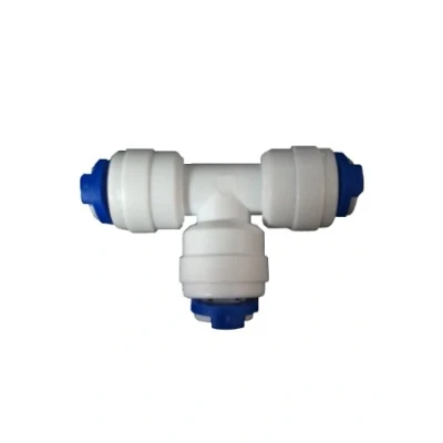 Image of Push Fit T Connector for 1/4&quot; tubing on Reverse Osmosis System or Fridge Freezer Water Filter