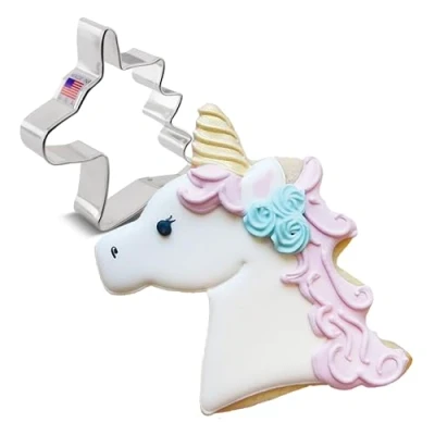 Image of Unicorn Head Cookie Cutter 10.2 cm, Made in USA by Ann Clark
