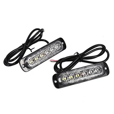 Image of Qiilu 2pcs 12/24V 6 LED Car Truck Emergency Warning Strobe Light Hazard Flashing Lamp(Amber)