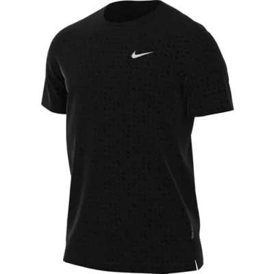 Image of Nike Performance Breathe Miler TOP Sports Tshirt, Men&#039;s, Size: Large, Black/reflective silver