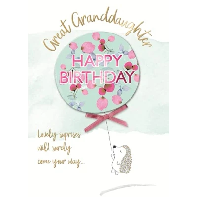 Image of Great Granddaughter Embellished Birthday Greeting Card Just To Say Cards JT239