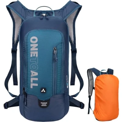 Image of LOCAL LION Running Backpack for Men With Rain Cover, Cycling Women, 6L Breathable &amp; Lightweight Mountain Bike Bag, Dark Blue