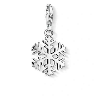 Image of Thomas Sabo Women Charm Pendant Snowflake Club 925 Sterling Silver 0281 001 12