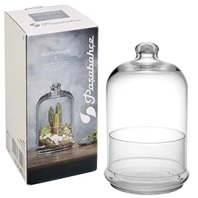 Image of URBNLIVING Glass Dome Cloche Display Bell With Base