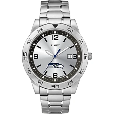 Image of Timex x NFL Men&#039;s Citation Seahawks Silver Analog Watch