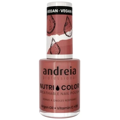 Image of Andreia Professional NutriColor Breathable Nail Polish Vegan and Cruelty Free DIY Art with Long Lasting Gloss Finish Colour NC9 Pink 10.5ml