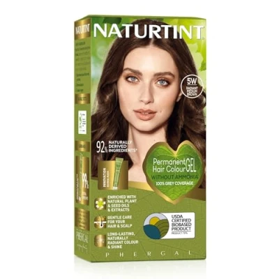 Image of Naturtint Permanent Hair Colour Gel 5W Radiant Medium Brown, Plant Enriched, Ammonia Free, Long Lasting Grey Coverage and Colour, Nourishment Protection