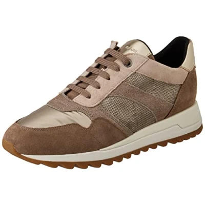 Image of Geox Women&#039;s D Tabelya Sneakers, Dk Beige Lt Taupe, 4 UK