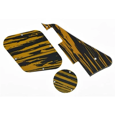 Image of KAISH Tawny Stripe LP Standard Pickguard and Rear Control Plate Switch Cavity Covers for Les Paul Made in USA