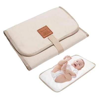 Image of Baby Changing Mat Foldable,Travel Mat,Portable Nappy Mats,Baby Portable with Waterproof Foldable(Beige)