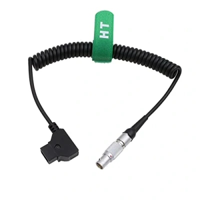 Image of D tap Female 4 Pin Coiled Power Cable for Canon C300 Mark II C500