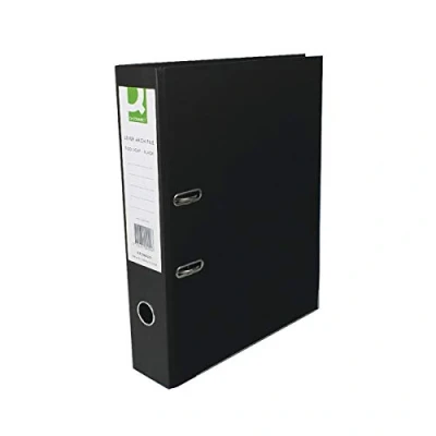 Image of Q Connect Lever Arch File Paperbacked Foolscap Black Pk 10 KF20029