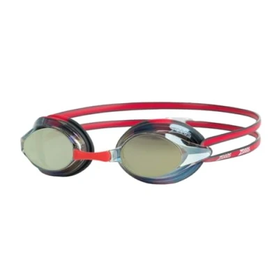 Image of Zoggs Racer Titanium Grey Red Mirrored Gold