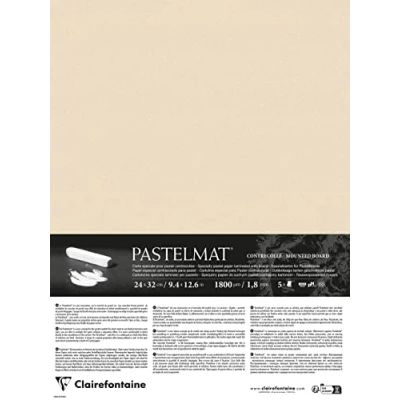 Image of Clairefontaine 796023C Laminated Paper Pastelmat 5 Sheets Special Card for Dry Pastels 24x32 cm 360g 1.8 mm Maize