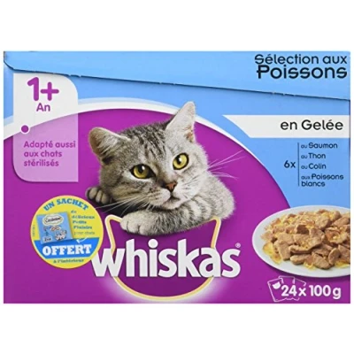 Image of Whiskas Freshness sachets for Adult Cat (Sterilized or Not), Fish Selection in Jelly, 24 of 2