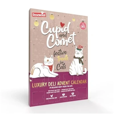 Image of Rosewood Cupid &amp; Comet Luxury Real Meat Advent Calendar for Cats, Cat Treat