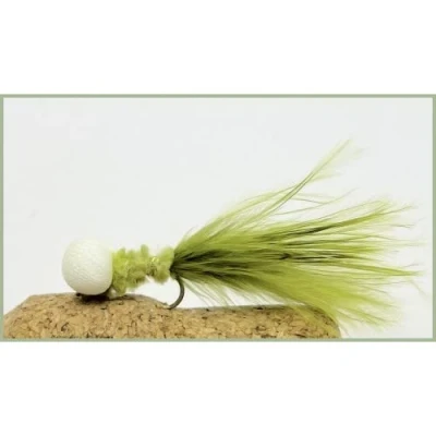 Image of 6 Pack of Barbless Olive Booby trout Fishing Flies, Size 10 Lures for rainbow