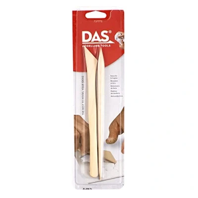 Image of DAS Clay Wooden Modelling Sticks, 2 Pieces, Ideal for Professional Users
