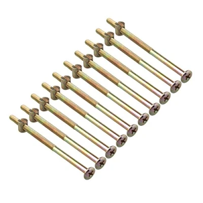 Image of HALJIA 10 PCS Furniture Cot Bed Crib Wood Chair Allen Head Bolt with Slotted Barrel Nut M6 X 120MM