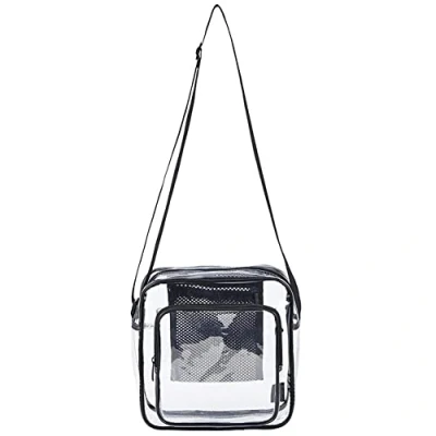 Image of Danlai Clear Crossbody Messenger Shoulder Bag with Adjustable Strap, Concert Stadium Approved Transparent Purse for Women Men