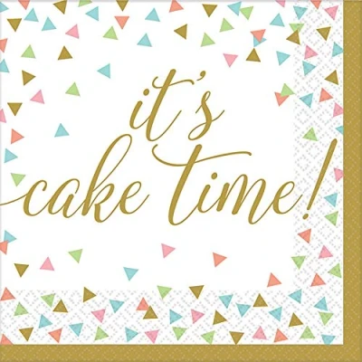 Image of (PKT) 36 Pk Confetti Fun Luncheon Napkins 33cm