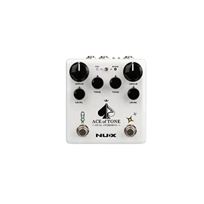 Image of NUX Ace of Tone Dual Stacked Overdrive Pedal, NDO 5, White