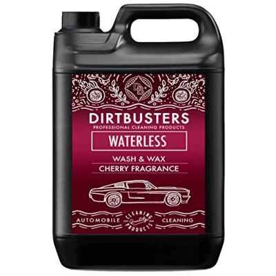 Image of Dirtbusters Waterless Wash And Wax Car Cleaner, Easy To Use Spray On Wipe Off Shampoo For A Shiny Hydrophobic Polish Finish, Cherry (5L)
