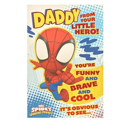 Image of Marvel Daddy from Son Birthday Card Spider Man for Him Little Hero
