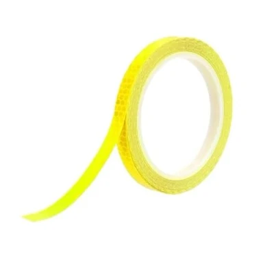 Image of 10mm Fluorescent Yellow Tape Stripe 8m Self Adhesive Glowing Safety Warning