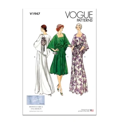 Image of Vogue Patterns V1947B5 Misses’ Evening Dress Vintage 1970&#039;s B5(8 10 12 14 16)