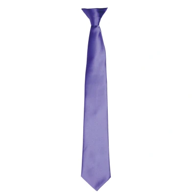 Image of Premier Colours Mens Satin Clip Tie (Purple) One Size