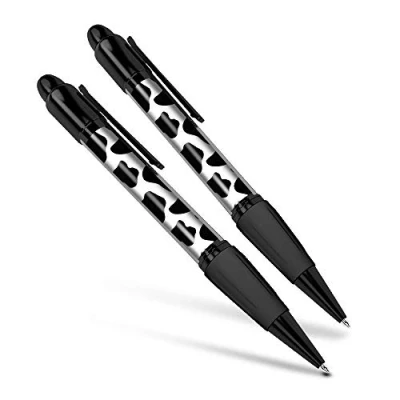 Image of Destination Vinyl ltd Beautiful and comfortable Set of 2 Matching Pens BW Funky Cow Print Pattern Animals #41145