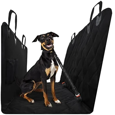 Image of Dog Car Seat Cover, Hammock for Back Seat, Covers Cars Seats, Waterproof Cover Dogs With Belt, Black