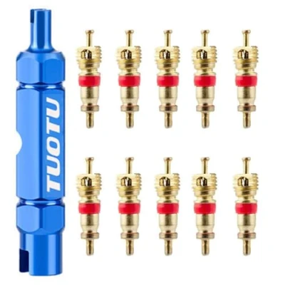 Image of TuoTu Valve Core Remover Tool Kit Bike and Car Repair with Brass Replacement Schrader