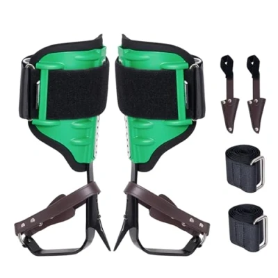 Image of VEVOR Tree Climbing Spikes, 1 Pair Alloy Steel Spurs, 350lbs Load Capacity Gear with Straps and Spike Protectors, Arborist Equipment for Climbers, Hunting, Fruit Picking, Green